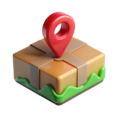Poster - 3d render of package location icon isolated on transparent background