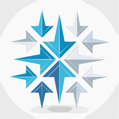Poster - Abstract illustration featuring a starburst design with blue and gray color palette