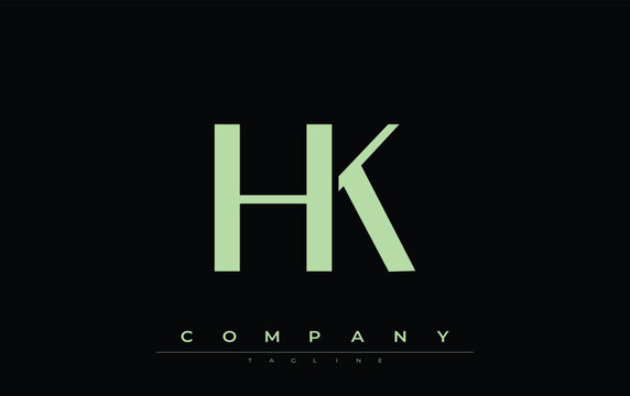 HK Modern Initials Logo Design. Branding logo with stylized initials showcasing bold design and modern aesthetic. Ideal for professional business branding or creative projects focusing on minimalistic