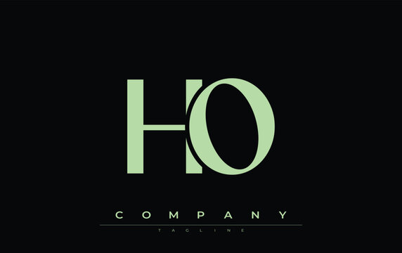HO Modern Initials Logo Design. Branding logo with stylized initials showcasing bold design and modern aesthetic. Ideal for professional business branding or creative projects focusing on minimalistic