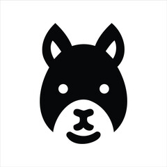 Poster - Minimalist black and white bear face icon for web design and branding purposes