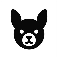 Poster - Simple black and white icon of a dog head suitable for pet related brands and logos