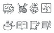 © Hanna - Home hobbies icon set – outline, craft and leisure activity symbols for diy projects