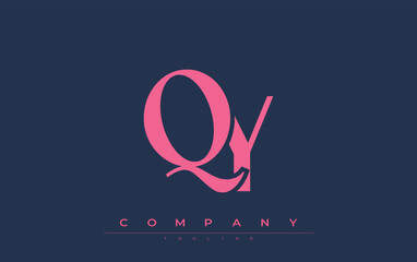 Fototapete - QY Modern Initials Logo Design. Branding logo with stylized initials showcasing bold design and modern aesthetic. Ideal for professional business branding or creative projects focusing on minimalistic