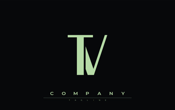 TV Modern Initials Logo Design. Branding logo with stylized initials showcasing bold design and modern aesthetic. Ideal for professional business branding or creative projects focusing on minimalistic