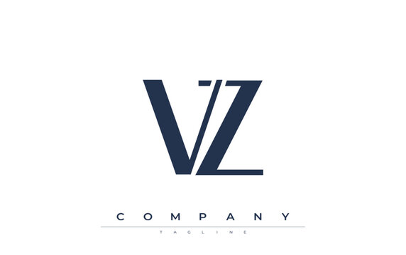 VZ Modern Initials Logo Design. Branding logo with stylized initials showcasing bold design and modern aesthetic. Ideal for professional business branding or creative projects focusing on minimalistic
