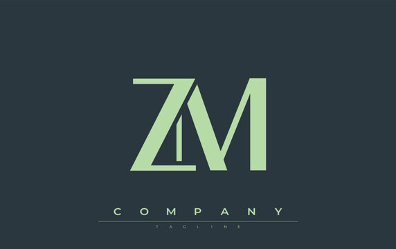 ZM Modern Initials Logo Design. Branding logo with stylized initials showcasing bold design and modern aesthetic. Ideal for professional business branding or creative projects focusing on minimalistic