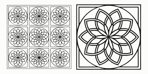 Poster - Decorative geometric floral pattern design vector suitable for various projects with mandala inspired elements