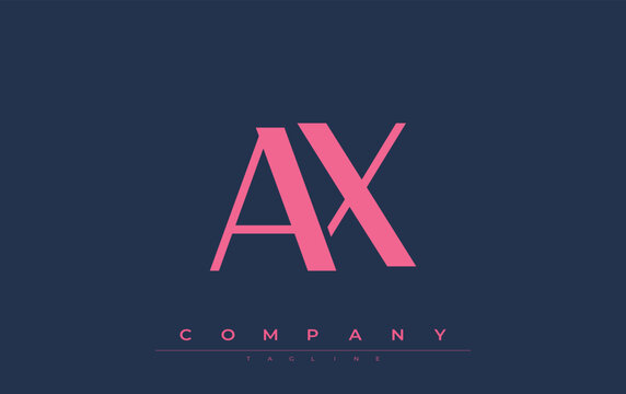 AX Modern Initials Logo Design. Branding logo with stylized initials showcasing bold design and modern aesthetic. Ideal for professional business branding or creative projects focusing on minimalistic