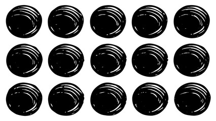 Poster - Abstract black circle brushstroke pattern on a white background used for design elements and graphic resources