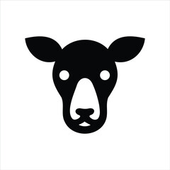 Poster - Simple black and white vector illustration of a deer head or face design
