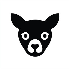 Poster - Minimalist black and white illustration of a dog face for branding and iconography