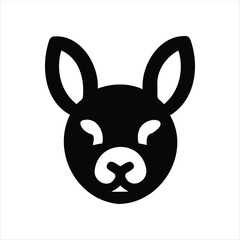 Poster - Simple black and white stylized illustration of a deer head for design and branding