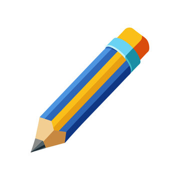 Pencil 3d illustration vector style with white background