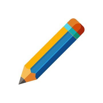 Pencil 3d illustration vector style with white background