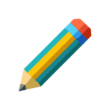 Pencil 3d illustration vector style with white background