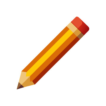 Pencil 3d illustration vector style with white background