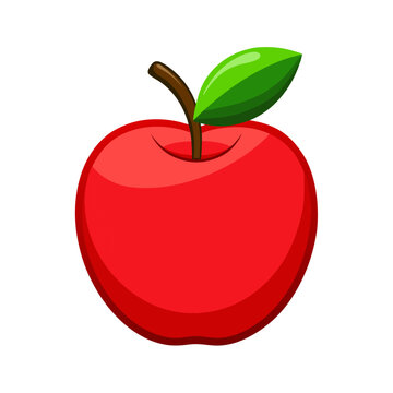 Apple 3d illustration vector style with white background