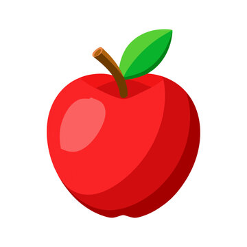 Apple 3d illustration vector style with white background