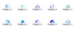 © dhulpikir - cloud logo collection with the concept of modern technology, database services, storage, vector graphic templates.