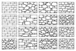 © Mostafizur - sketches of stone and brick walls with different patterns, textures, and arrangements, ideal for architectural design or vintage illustrations