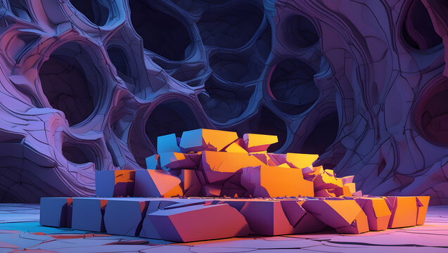 Abstract Vibrant Stage Platform