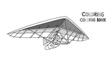 Hang gliding coloring page for kids printable free easy simple hang glider coloring sheet on transparent background