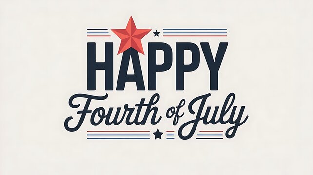 Happy Fourth of July retro poster. Independence day, created with generative ai