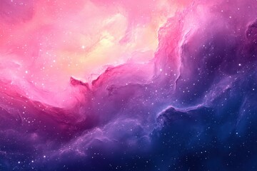  - Colorful abstract swirl of pink, purple, and blue hues resembling a dreamy cosmic atmosphere in a creative digital artwork