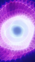 Poster - Abstract glowing purple and pink circular energy field with concentric patterns