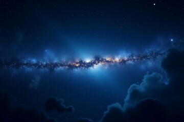 starry night sky with shimmering stars and cosmic dust creating a beautiful celestial scene for spac