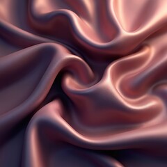 Poster - Illustration of glossy fabric texture with smooth folds. Satin silk drapery, flowing curves. Romantic, elegant, luxury background. Wedding decor, fashion design element.