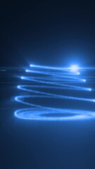 Aufkleber - Blue neon trail spirals upward like a tree made of glowing light streaks against a dark backdrop