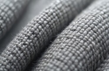 Poster - Close-up gray woven fabric texture. Material is rough cotton burlap. Abstract textile background. Detail macro photo of the rough surface, linen canvas.