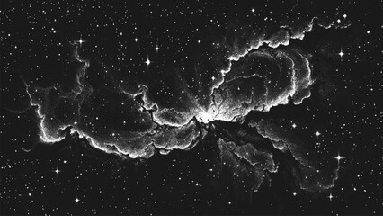 Wall Mural - massive supernova explosion with glowing nebula and cosmic dust illuminated by radiant cosmic energy