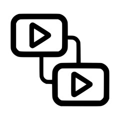 Poster - Two linked video playback icons, suggesting a playlist or video streaming.