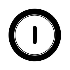 Fototapete - A black and white image of a power button icon, featuring a circle with a vertical line inside.