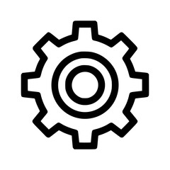 Poster - A simple, black and white gear icon, representing settings and mechanics.