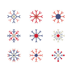 Poster - Snowflake Icon Set Vector Design.