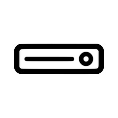 Fototapete - A simple, minimalist illustration of a rectangular device with a line and a circle.