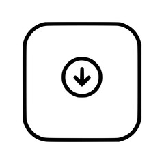 Poster - Simple, black outline download icon in a square.