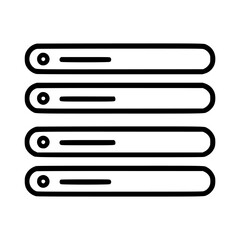 Poster - Stacked horizontal rectangular data elements with circular indicators.