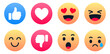 © icons gate - set of emoji reaction icons including like, love, and dislike icons . laugh, cry, sad, wow, heart eyes emojis . vector social media reactions for digital communication, chat apps