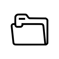 Poster - Simple black outline icon of a computer file folder.