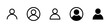 © icons gate - User profile icon set. profile avatar icon vector, User account profile black circle in flat style , social media profile photo icon symbol