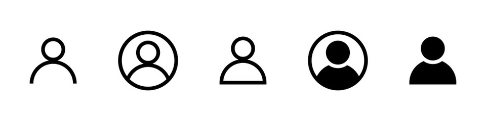 Poster - User profile icon set. profile avatar icon vector, User account profile black circle in flat style , social media profile photo icon symbol
