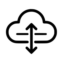 Poster - Cloud storage icon showing data upload and download.