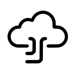 Poster - Simple black outline graphic of a cloud with connecting lines.