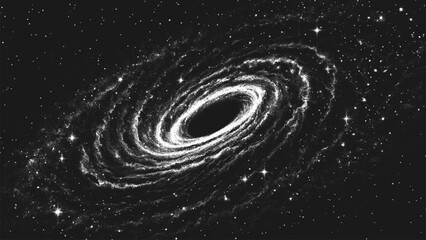 Wall Mural - deep space wormhole vortex surrounded by cosmic dust and stars. black hole portal bending time and s