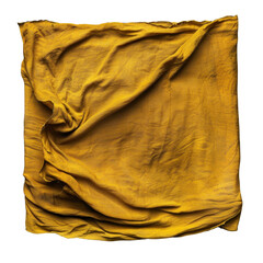 Poster - Vibrant yellow fabric drapes elegantly, showcasing its soft texture and intricate folds. rich color adds warmth and depth, making it perfect backdrop for various creative projects